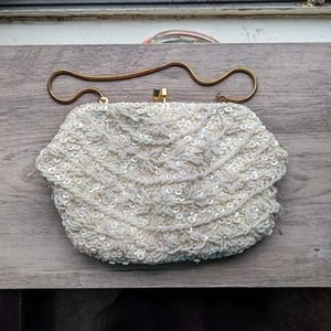 Vintage Handbeaded Sequin Clutch